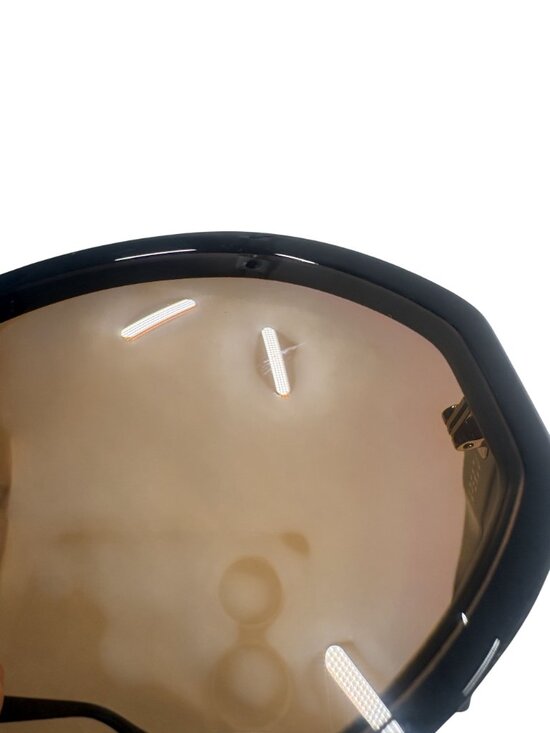 Meeka x Apercu Darkroom First Edition Shield Sunglasses in Black With Amber Lens main image 8